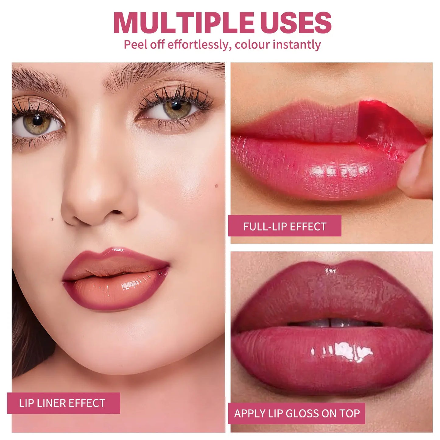 OLIBOLLA 8-Shade Matte Peel off & Duo Lip Tint - Water Proof Colored Liquid Lipliner, Long-Lasting Lipliner, Plumping Contouring Makeup, Smudge-Proof Mess-Free Semi-Permanent Stain