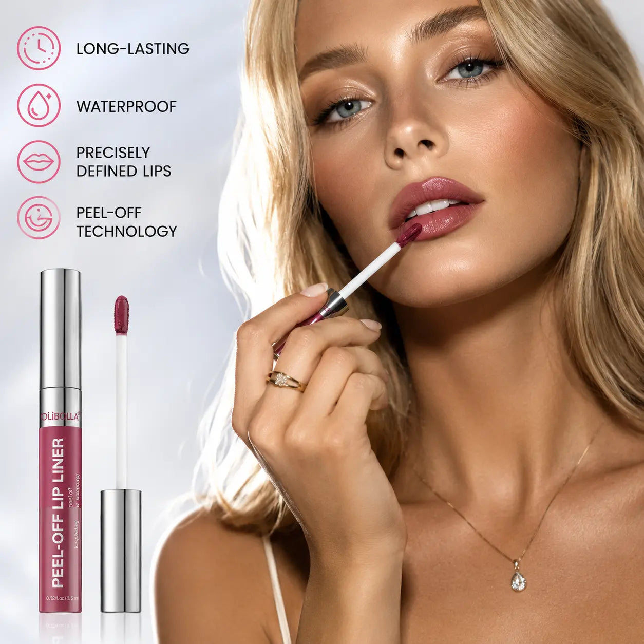 OLIBOLLA 8-Shade Matte Peel off & Duo Lip Tint - Water Proof Colored Liquid Lipliner, Long-Lasting Lipliner, Plumping Contouring Makeup, Smudge-Proof Mess-Free Semi-Permanent Stain