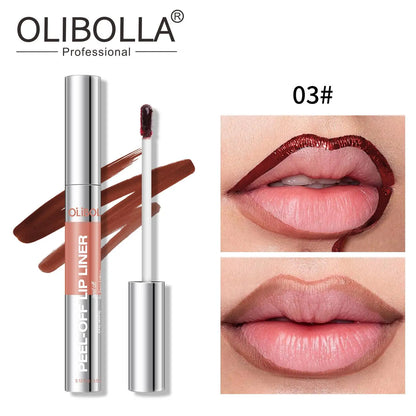 OLIBOLLA 8-Shade Matte Peel off & Duo Lip Tint - Water Proof Colored Liquid Lipliner, Long-Lasting Lipliner, Plumping Contouring Makeup, Smudge-Proof Mess-Free Semi-Permanent Stain