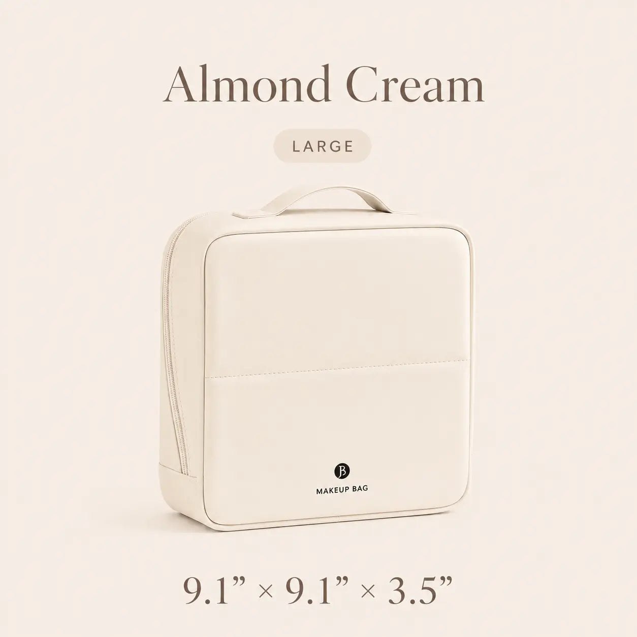 Waterproof Leather Makeup Bag for Travel, Clean Girl Vanity Organizer with Luggage Strap
