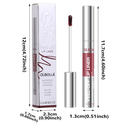 OLIBOLLA 8-Shade Matte Peel off & Duo Lip Tint - Water Proof Colored Liquid Lipliner, Long-Lasting Lipliner, Plumping Contouring Makeup, Smudge-Proof Mess-Free Semi-Permanent Stain