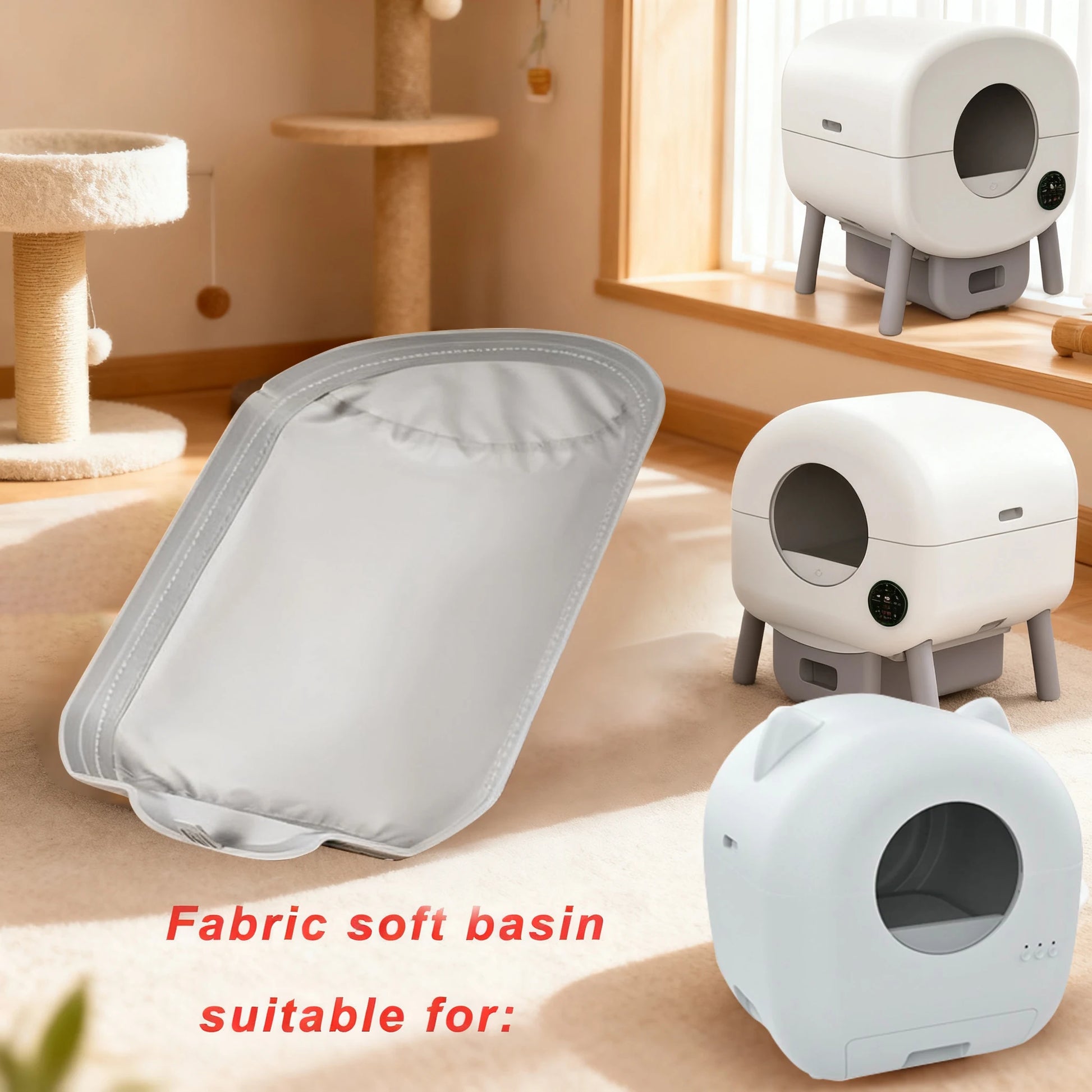 Automatic Cat Litter Box Replace Accessories Soft Fabric Liner Smart Cat Litter Box Accessories Soft Mat Removable Liner