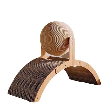2 in 1 Wooden Cat Scratching Ball Sisal Scratch Board Durable Grinding Paw Toy Solid Wood Scraper for Cats Kittens Pet Supplies