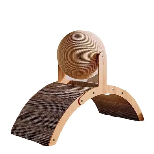 2 in 1 Wooden Cat Scratching Ball Sisal Scratch Board Durable Grinding Paw Toy Solid Wood Scraper for Cats Kittens Pet Supplies