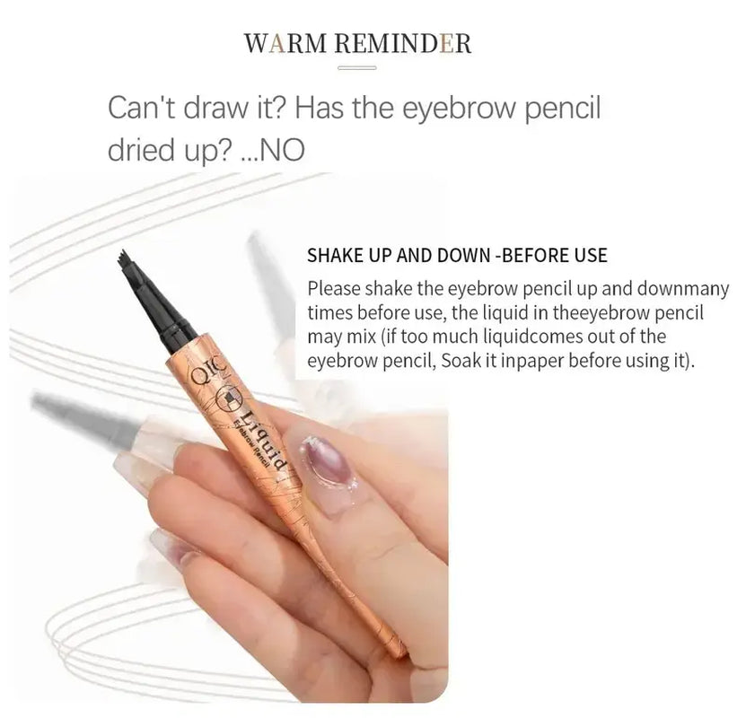 Eyebrow Pencil with Micro-Fork Tip Applicator,Long Lasting Eyebrow Pencil, Brow Styling Brush,Eye Brow Makeup Tool, Makeup Accessories