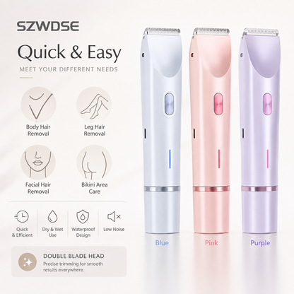 Nuvel™, SilkTouch, Depiladora Facial y Corporal de Doble Cabezal, Piel suave, precisa y sin esfuerzo. Diseñada para una depilación cómoda en seco o húmedo, con cabezales flotantes que se adaptan suavemente a cada zona del cuerpo.