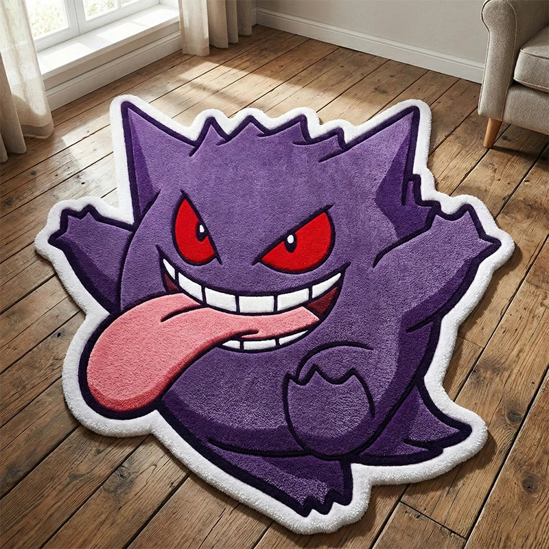 Pokemon Gengar Rug Polyester Carpet Soft Plush Anime Floor Mat Bedroom Decor Non-Slip Gamer Room Mat Japanese Cartoon Kids Gift