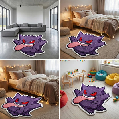 Pokemon Gengar Rug Polyester Carpet Soft Plush Anime Floor Mat Bedroom Decor Non-Slip Gamer Room Mat Japanese Cartoon Kids Gift