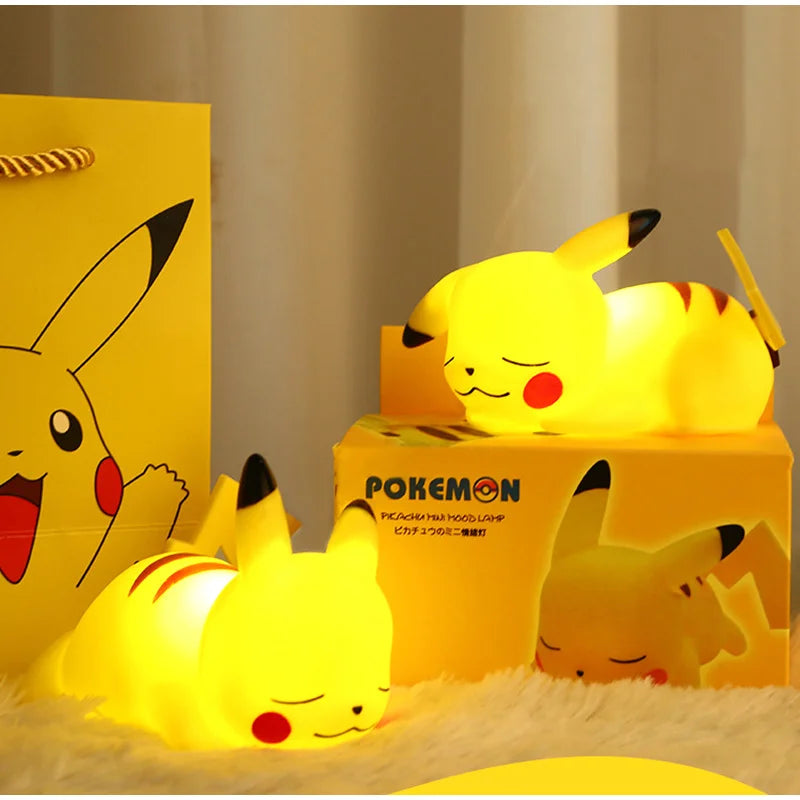 Pikachu Night Light Touch Sensor Lamp Cute Pokemon Decor for Kids Room, Bedroom, Bedside Table, Gift Idea, Soft Glow