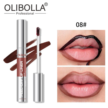 OLIBOLLA 8-Shade Matte Peel off & Duo Lip Tint - Water Proof Colored Liquid Lipliner, Long-Lasting Lipliner, Plumping Contouring Makeup, Smudge-Proof Mess-Free Semi-Permanent Stain