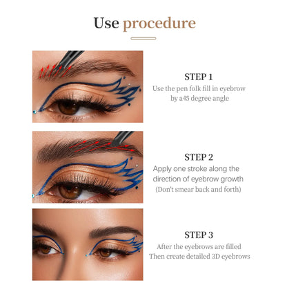 Eyebrow Pencil with Micro-Fork Tip Applicator,Long Lasting Eyebrow Pencil, Brow Styling Brush,Eye Brow Makeup Tool, Makeup Accessories