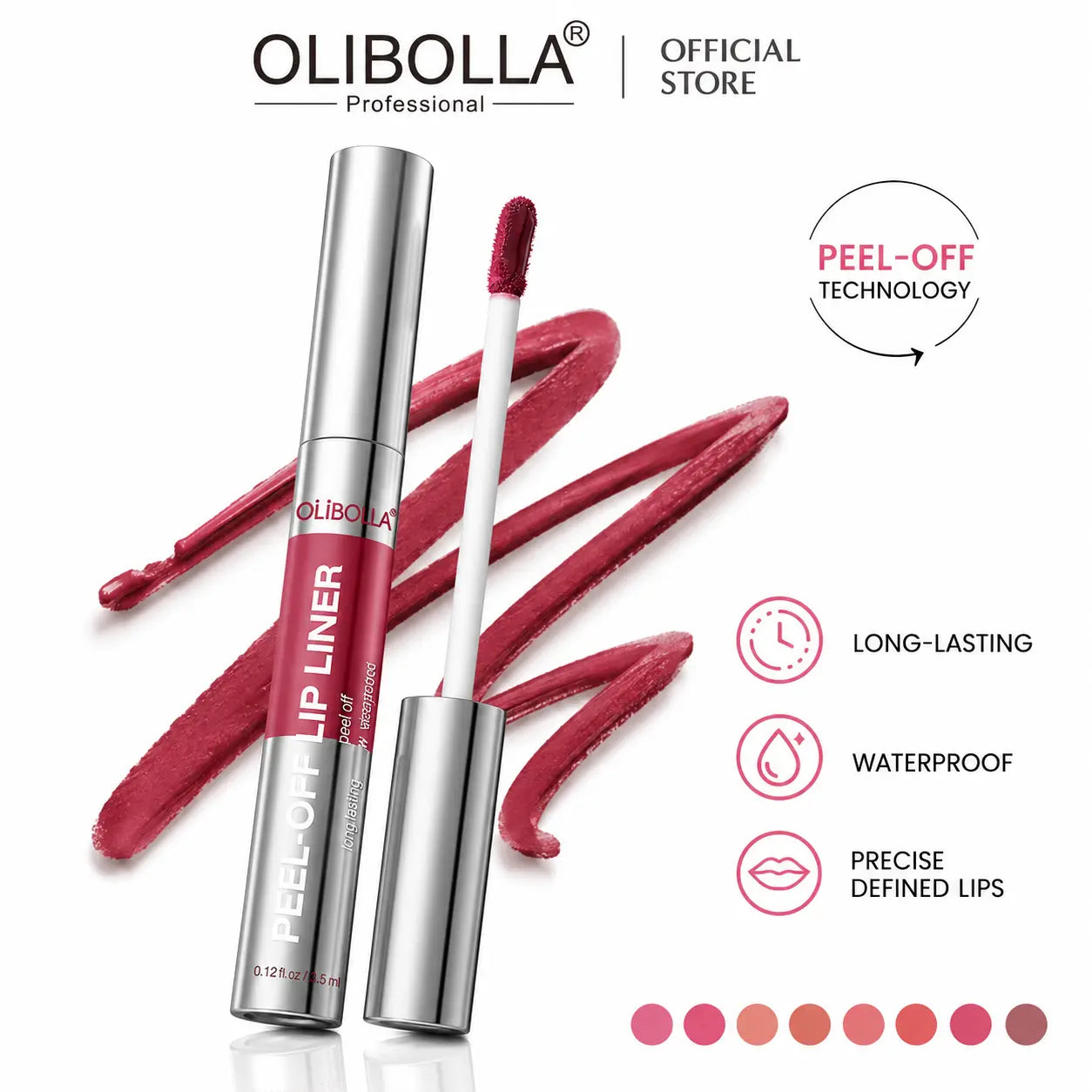 OLIBOLLA 8-Shade Matte Peel off & Duo Lip Tint - Water Proof Colored Liquid Lipliner, Long-Lasting Lipliner, Plumping Contouring Makeup, Smudge-Proof Mess-Free Semi-Permanent Stain