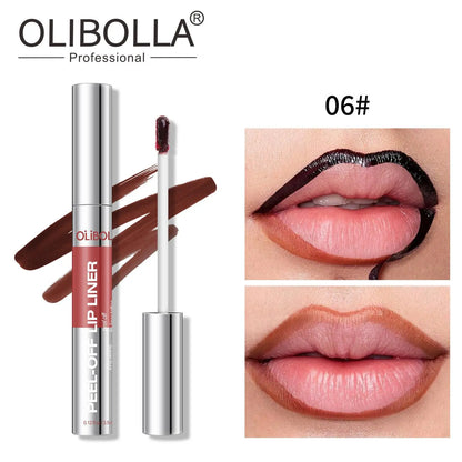 OLIBOLLA 8-Shade Matte Peel off & Duo Lip Tint - Water Proof Colored Liquid Lipliner, Long-Lasting Lipliner, Plumping Contouring Makeup, Smudge-Proof Mess-Free Semi-Permanent Stain