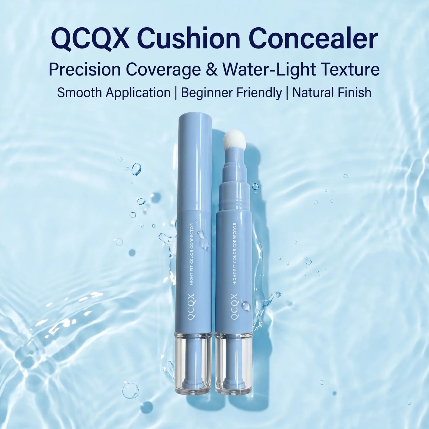 【Qcqx】Dual-Effect Concealer & Foundation Eye Concealer - 24-Hour Long-Lasting,High-Coverage Matte Finish.Korean Pressed Powder Foundation for a Flawless Complexion. Covers Acne Marks, Sculpts the Nose, and Nourishes the Skin.