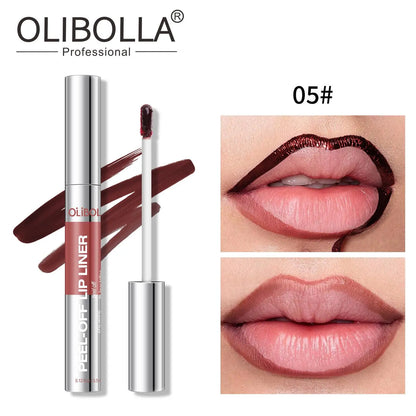 OLIBOLLA 8-Shade Matte Peel off & Duo Lip Tint - Water Proof Colored Liquid Lipliner, Long-Lasting Lipliner, Plumping Contouring Makeup, Smudge-Proof Mess-Free Semi-Permanent Stain