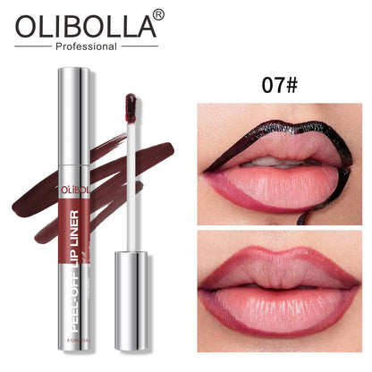 OLIBOLLA 8-Shade Matte Peel off & Duo Lip Tint - Water Proof Colored Liquid Lipliner, Long-Lasting Lipliner, Plumping Contouring Makeup, Smudge-Proof Mess-Free Semi-Permanent Stain