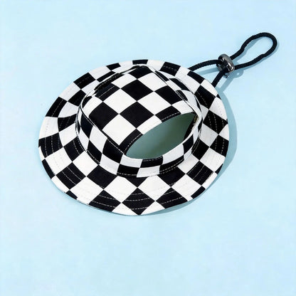 Adjustable Ear Exposed Pet Bucket Hat Summer Sun Hat Cute Print for Small Medium Large Dogs Cats Puppy Pet Accessories